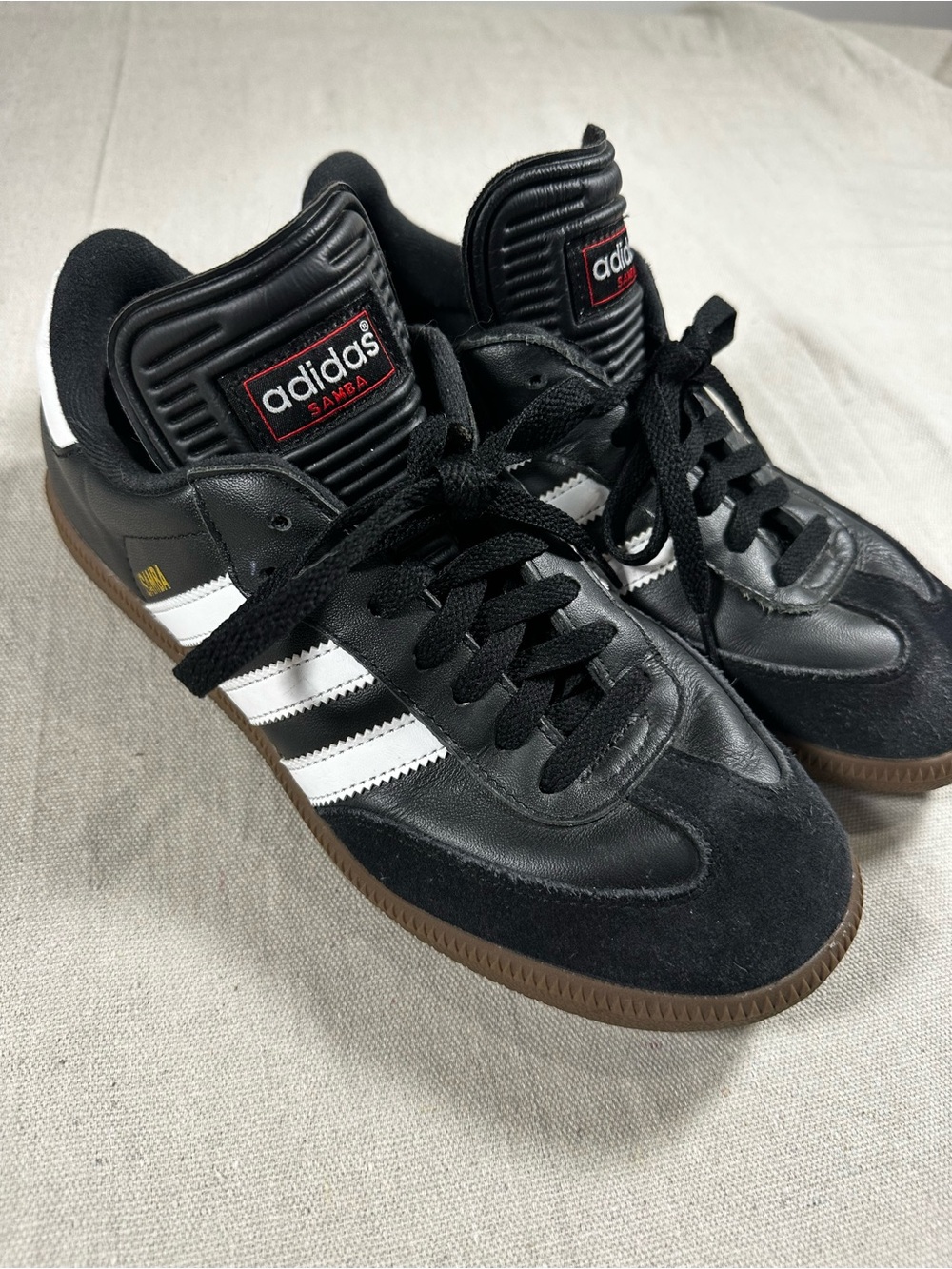adidas Samba Classic Black White Leather Sneakers with Gum Sole
